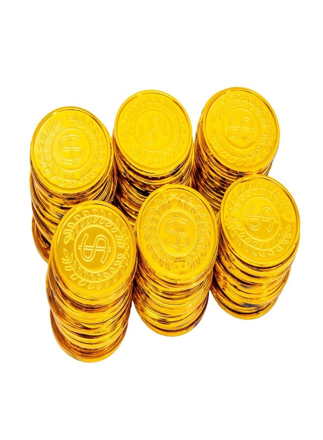 Liatunou 50 Pcs Plastic Gold Coins Bulk,Pirate Gold Coins for Treasure Hunt Games,Party Decorations,Pirate Games,Parade,Rewards,Novelty Party Favors - Image 2